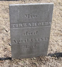 Headstone of Thyrza Olds ("Tarzy") in the Ould Burying Ground today